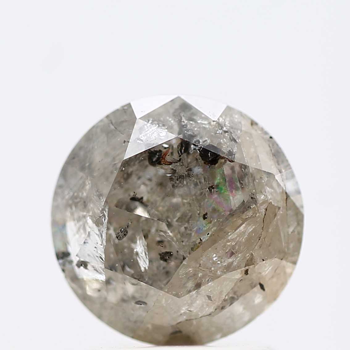 1.52 Carat Salt and Pepper Diamond Round Brilliant Cut Natural Loose Diamond